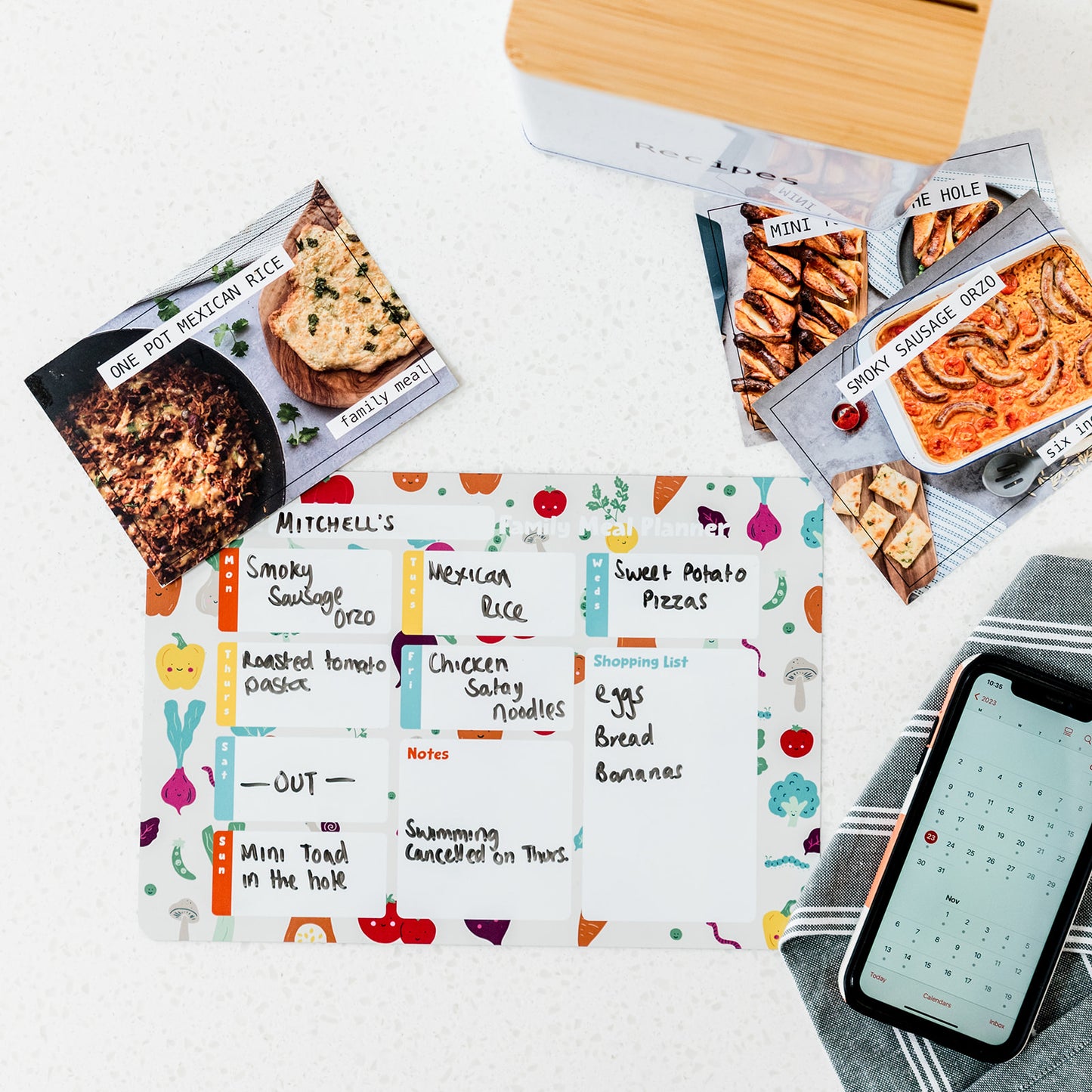 Wipeable Weekly Meal Planner