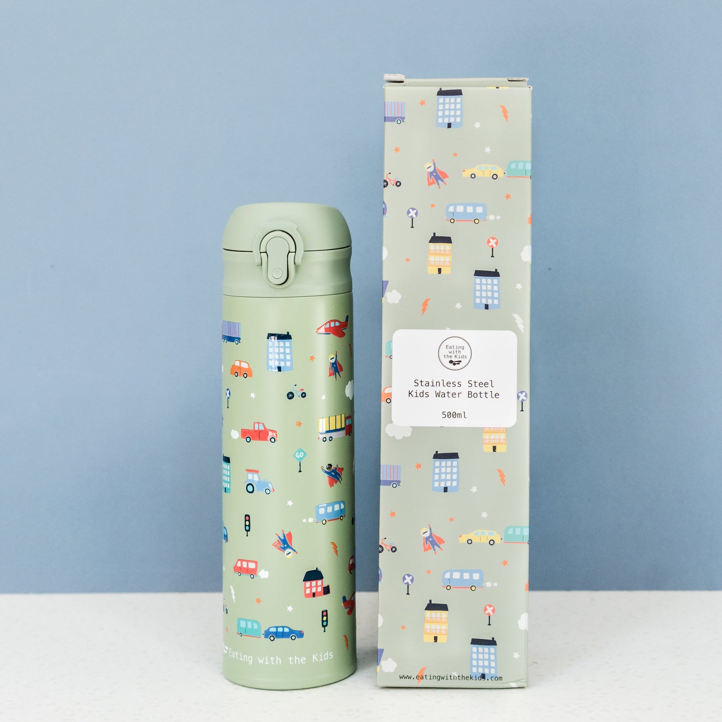 Kids 500ml Stainless Steel Water Bottle (4+)