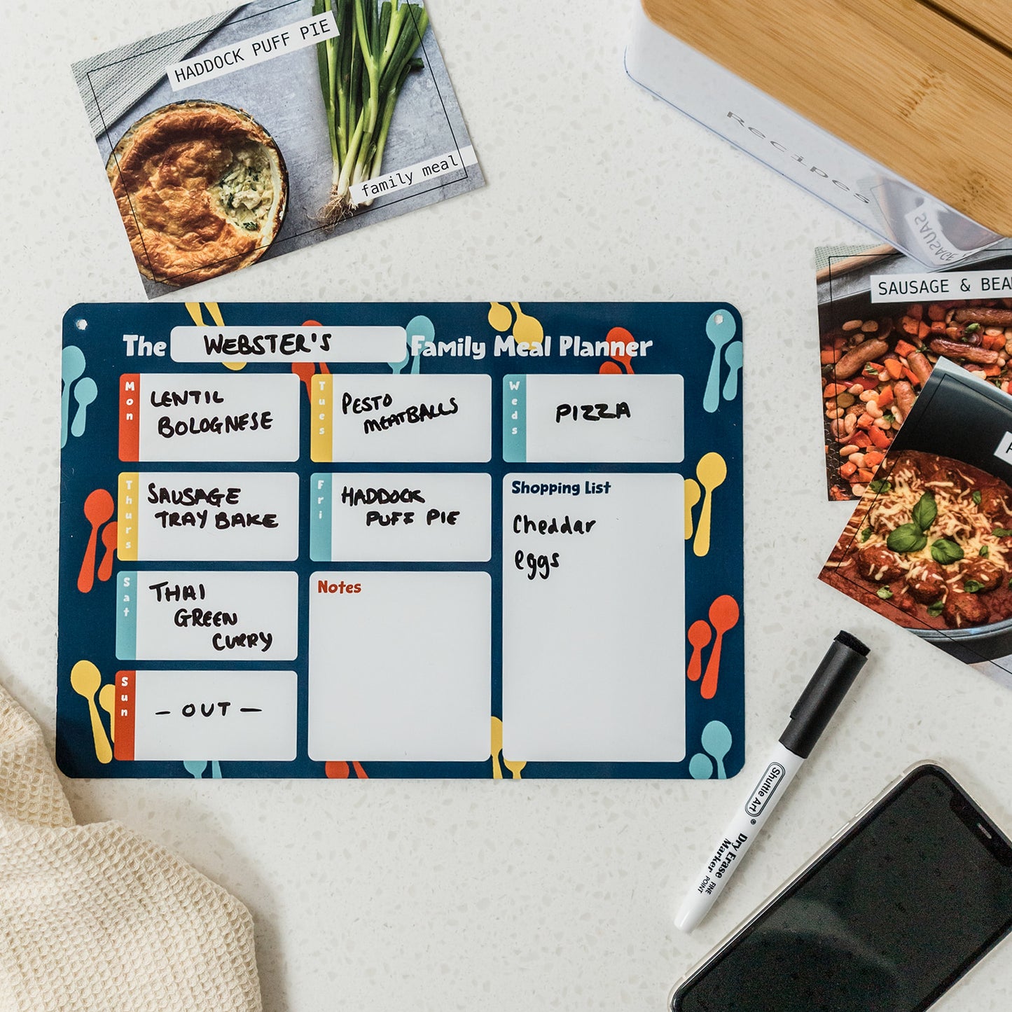 Wipeable Weekly Meal Planner