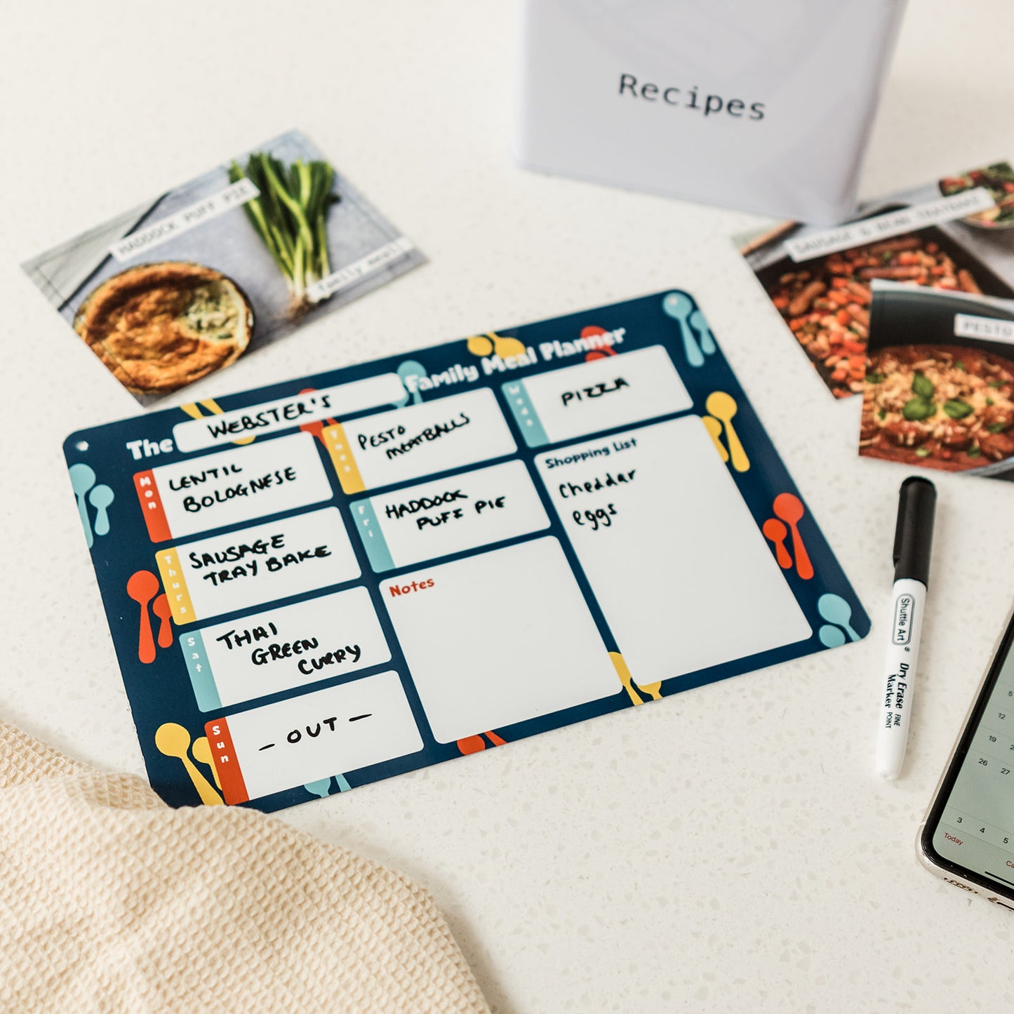 Wipeable Weekly Meal Planner
