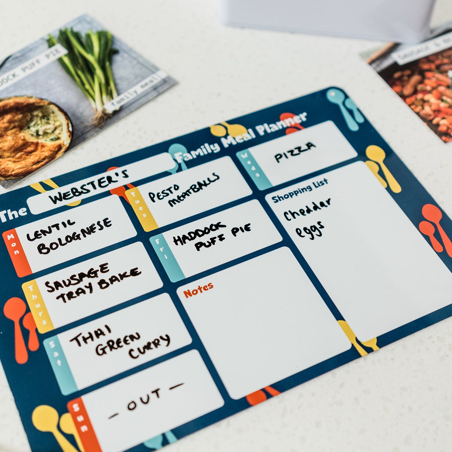 Wipeable Weekly Meal Planner