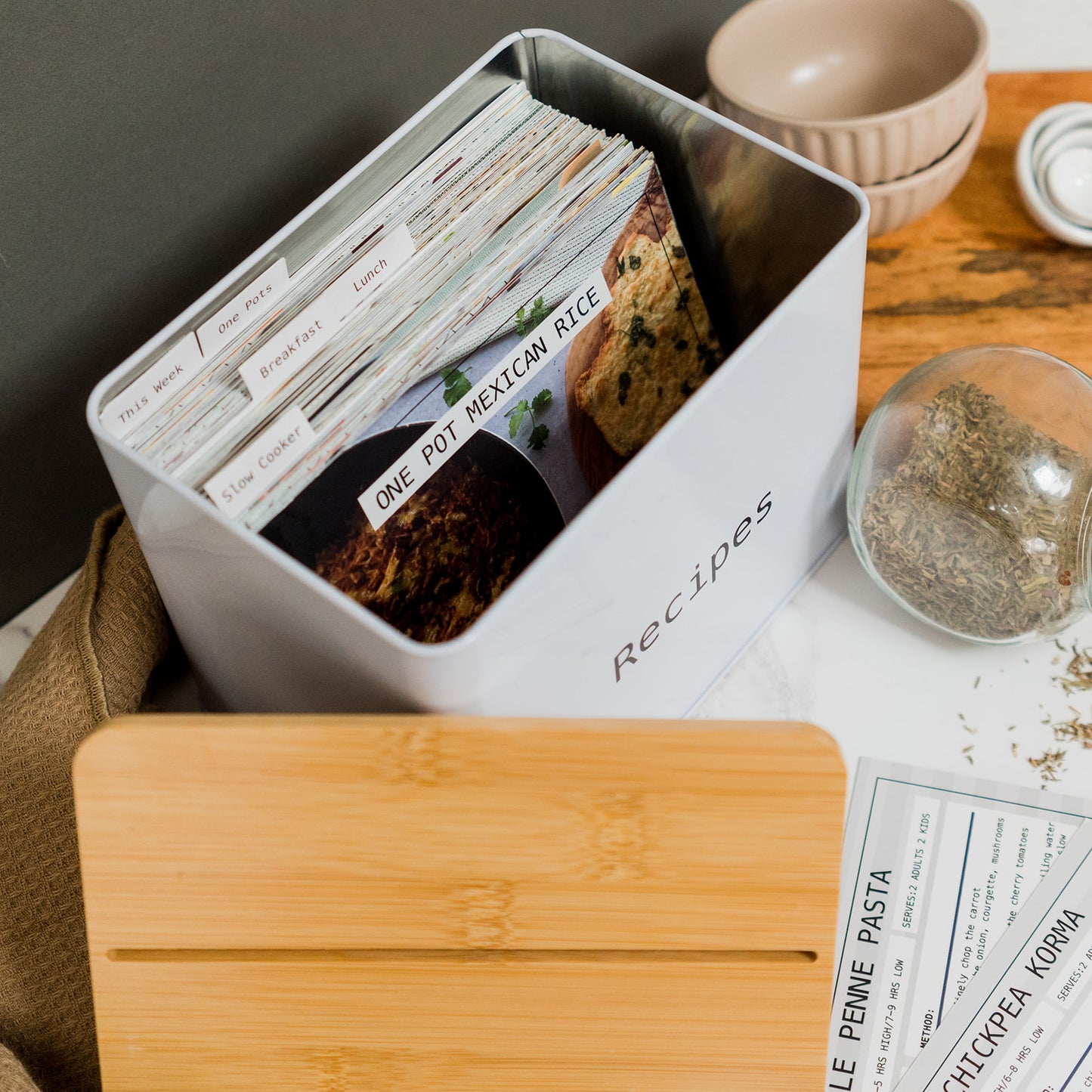 Recipe Card Tin (Dividers Included)