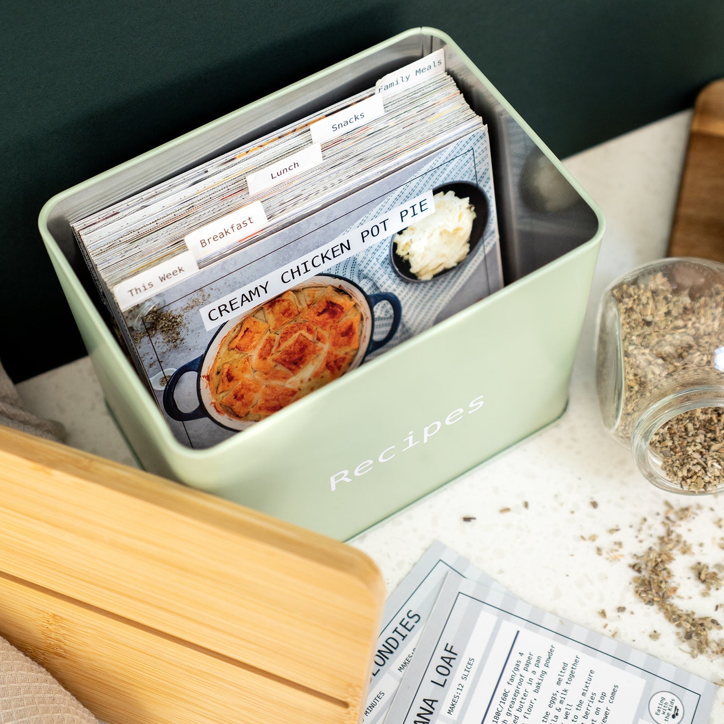 Recipe Card Tin (Dividers Included)