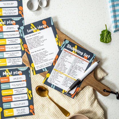 Weekly Meal Plans & Shopping Lists (Hard copies)