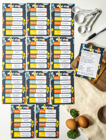 Weekly Meal Plans & Shopping Lists (Hard copies)