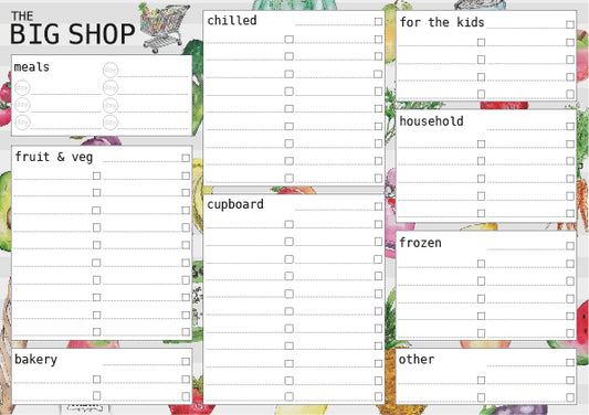 Downloadable 'BIG SHOP' Shopping List