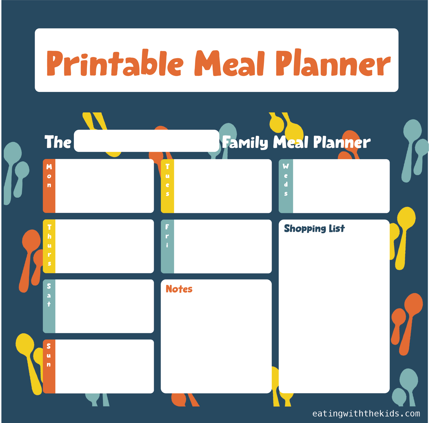 Printable Weekly Meal Planner (PDF Download)
